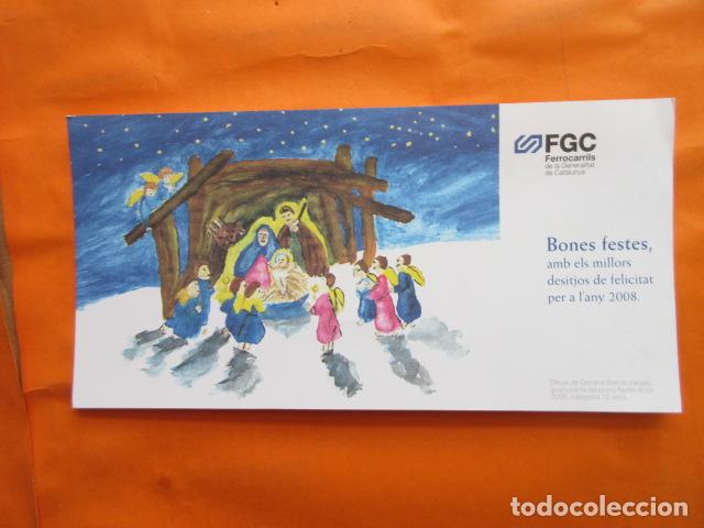 Collectables Transport Tickets: POSTAL NAVIDAD FERROCARRILES GENERALITAT MONTSERRAT CREMALLERA FUNICULAR FERROCARRIL NURIA LA MOLINA