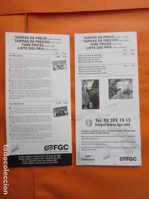 Collectables Transport Tickets: FOLLETO FERROCARRILES GENERALITAT MONTSERRAT CREMALLERA FUNICULAR AEREO FERROCARRIL NURIA LA MOLINA