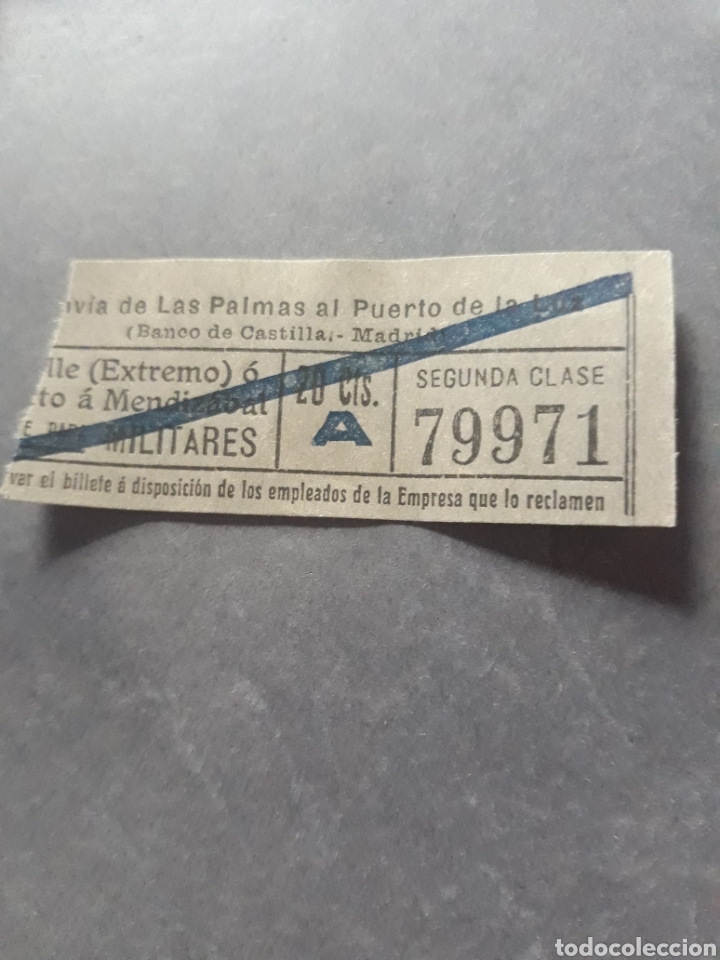 Collectables Transport Tickets: ANTIGUO BILLETE DE TRANV&Iacute;A DE LAS PALMAS AL PUERTO DE LA LUZ