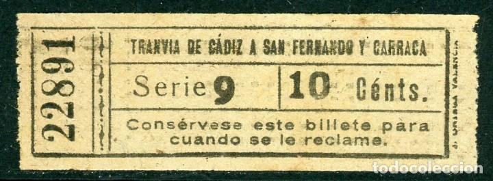 Collectionnisme Billets de transport: BILLETE DE TRANVIA DE CADIZ A SAN FERNANDO Y CARRARA // (S8 +)