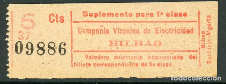 Collectionnisme Billets de transport: BILLETE DE COMPA&Ntilde;IA VIZCAINA DE ELECTRICIDAD // BILBAO // (S8 +)