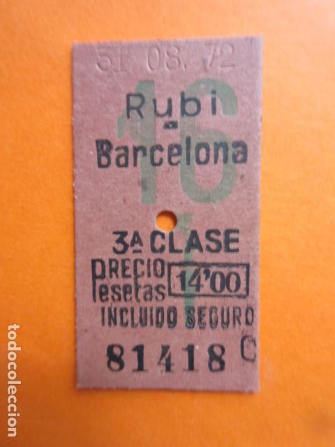 Coleccionismo Billetes de transporte: BILLETE EDMONSON FERROCARRILES CATALANES CAPICUA 81418 - RUBI BARCELONA