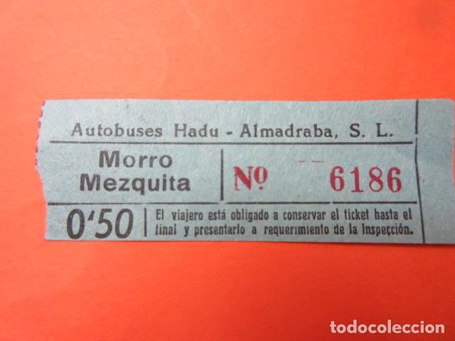 Colecionismos Bilhetes de Transporte: BILLETE AUTOBUSES HADU ALMADRABA CEUTA MORRO MEZQUITA