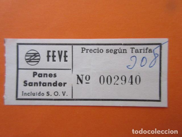 Colecionismos Bilhetes de Transporte: BILLETE FEVE PANES SANTANDER COLOR BLANCO