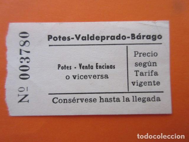 Colecionismos Bilhetes de Transporte: BILLETE POTES VALDEPRADO BARAGO VENTA ENCINAS COLOR AMARILLENTO