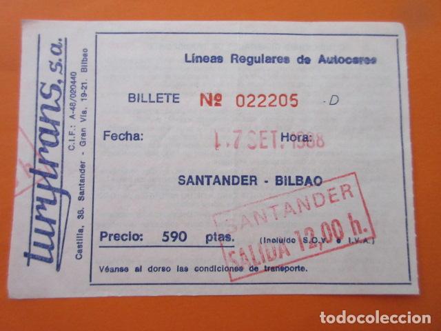 Coleccionismo Billetes de transporte: BILLETE EMPRESA TURYTRANS SANTANDER BILBAO