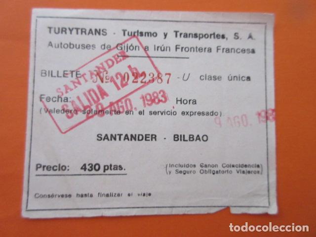 Colecionismos Bilhetes de Transporte: BILLETE EMPRESA TURYTRANS SANTANDER BILBAO AUTOBUSES GIJON A ITUN FRONTERA FRANCESA