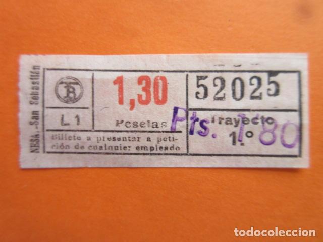 Colecionismos Bilhetes de Transporte: BILLETE CAPICUA LOGO TB 52025 1.30 PESETAS Y CARGA DE 1.80 PESETAS