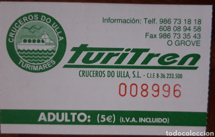 Colecionismos Bilhetes de Transporte: BILLETE TURITREN. CRUCEROS DU ULLA