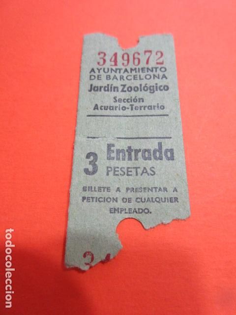 Collectables Transport Tickets: ENTRADA PARQUE ZOOLOGICO ZOO DE BARCELONA ACUARIO TERRARIO