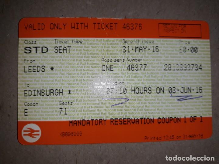 billete ticket tique tren cupon edinburgh leeds - Compra venta en  todocoleccion