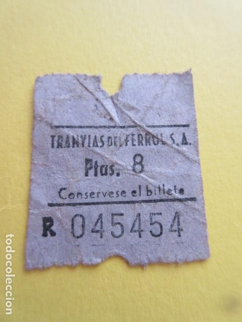 Collectables Transport Tickets: BILLETE TRANVIA DEL FERROL S.A. - CAPICUA ULTIMAS 5 CIFRAS 45454