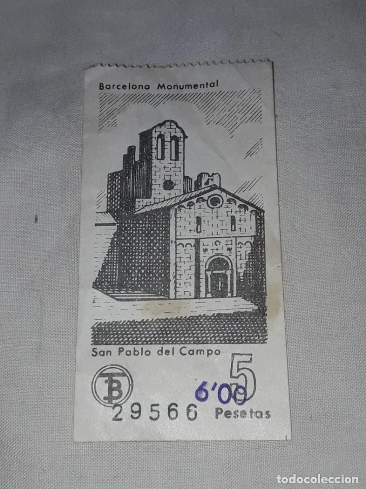 Collectionnisme Billets de transport: Billete especial tranv&iacute;a San Pablo Del Campo Barcelona 5 pesetas con modificaci&oacute;n de precio 6,00 pts
