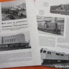 Coleccionismo Billetes de transporte: ARTICULO 1953 - 10 AÑOS LOCOMOTRAS DIESEL ELECTRICA - RENFE FERROCARRIL TRANVIA METRO. Lote 220229693