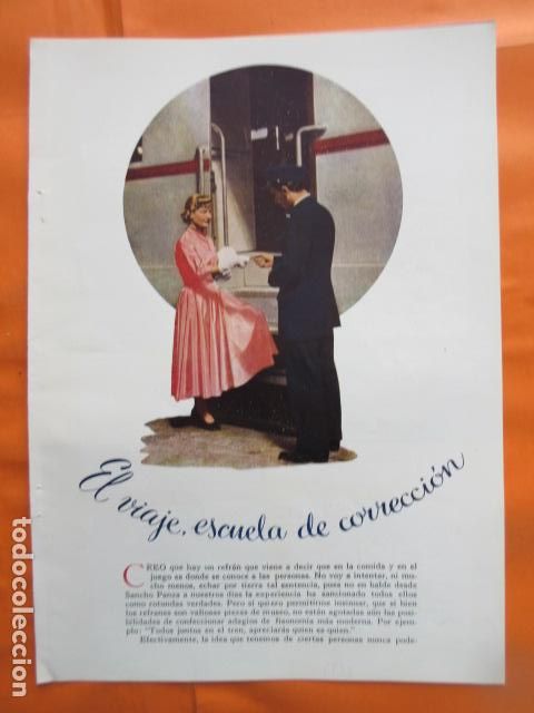 Colecionismos Bilhetes de Transporte: ARTICULO 1953 - EL VIAJE ESCUELA DE CORRECCION MACHISMO DE LOS 50 - RENFE FERROCARRIL TRANVIA METRO