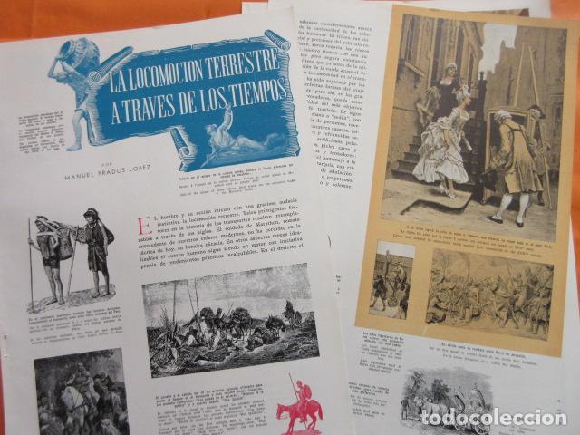 Colecionismos Bilhetes de Transporte: ARTICULO 1953 - LA LOCOMOCION TERRESTRE A TRAVES DEL TIEMPO CARROZA- RENFE FERROCARRIL TRANVIA METRO