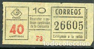 Collectionnisme Billets de transport: (F33/3-40amarillo) BILLETE DE GRAN METRO DE BCN - CORREOS // S11)