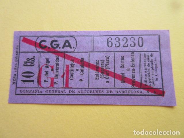 Colecionismos Bilhetes de Transporte: BILLETE CGA COMPA&Ntilde;IA GENERAL AUTOBUSES DE BARCELONA VER TRAYECTOS -