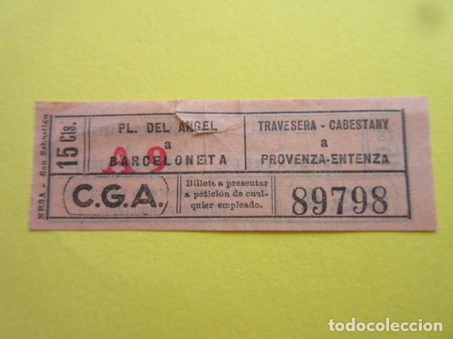Colecionismos Bilhetes de Transporte: BILLETE CGA COMPA&Ntilde;IA GENERAL AUTOBUSES DE BARCELONA VER TRAYECTOS - CAPICUA 89798