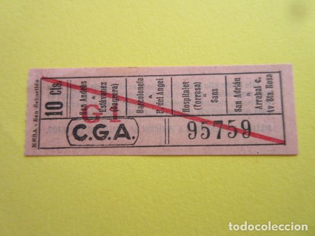 Sammeln von Fahrkarten: BILLETE CGA COMPA&Ntilde;IA GENERAL AUTOBUSES DE BARCELONA VER TRAYECTOS - CAPICUA 95759