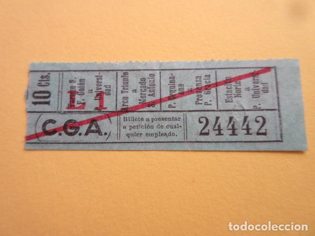 Colecionismos Bilhetes de Transporte: BILLETE CGA COMPA&Ntilde;IA GENERAL AUTOBUSES DE BARCELONA VER TRAYECTOS - CAPICUA 24442