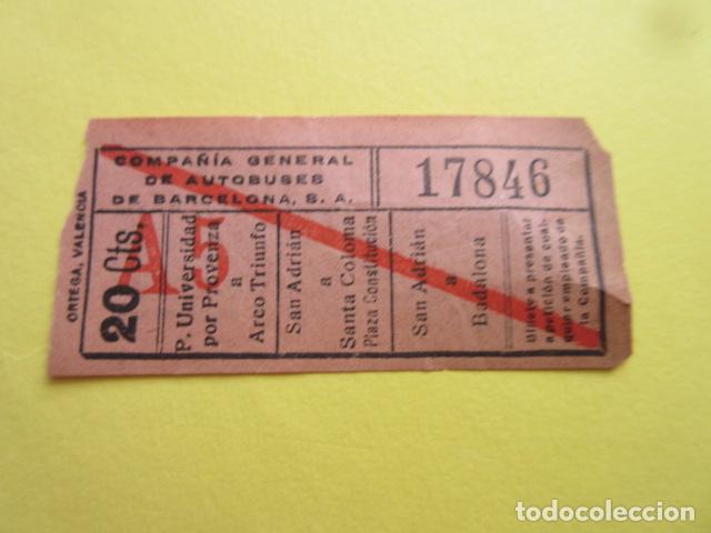 Colecionismos Bilhetes de Transporte: COLTR1 - ANTIGUO BILLETE COMPA&Ntilde;IA GENERAL DE AUTOBUSES BARCELONA CGA IDEAL COMENZAR COLECCION PAPEL