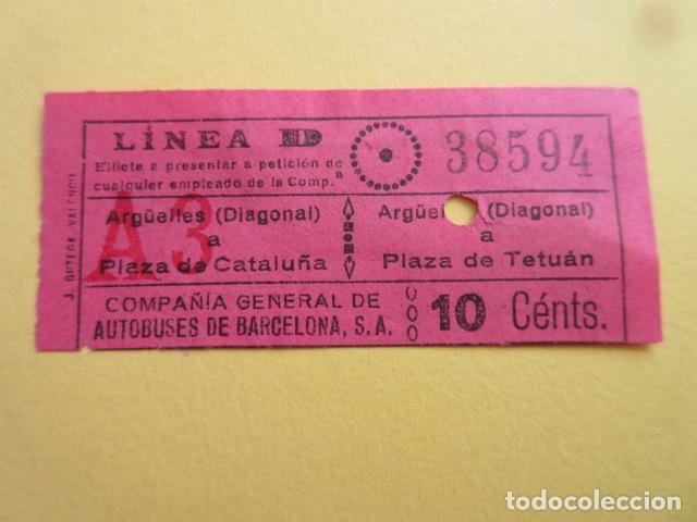 Collectionnisme Billets de transport: COLTR1 - ANTIGUO BILLETE COMPA&Ntilde;IA GENERAL DE AUTOBUSES BARCELONA CGA IDEAL COMENZAR COLECCION PAPEL