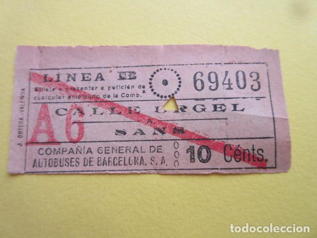 Colecionismos Bilhetes de Transporte: COLTR1 - ANTIGUO BILLETE COMPA&Ntilde;IA GENERAL DE AUTOBUSES BARCELONA CGA IDEAL COMENZAR COLECCION PAPEL