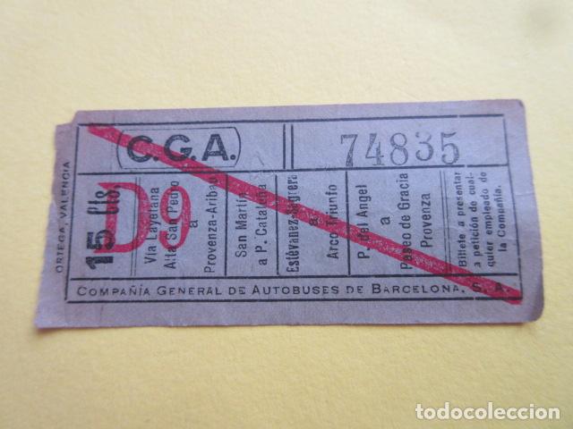 Collectionnisme Billets de transport: COLTR1 - ANTIGUO BILLETE COMPA&Ntilde;IA GENERAL DE AUTOBUSES BARCELONA CGA IDEAL COMENZAR COLECCION PAPEL
