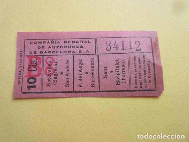 Collectionnisme Billets de transport: COLTR1 - ANTIGUO BILLETE COMPA&Ntilde;IA GENERAL DE AUTOBUSES BARCELONA CGA IDEAL COMENZAR COLECCION PAPEL