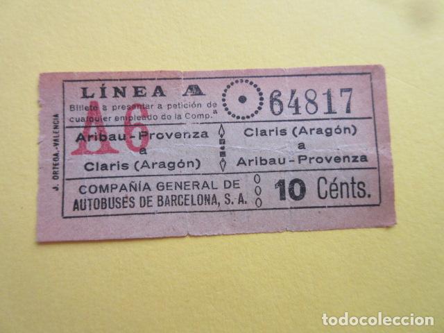 Sammeln von Fahrkarten: COLTR1 - ANTIGUO BILLETE COMPA&Ntilde;IA GENERAL DE AUTOBUSES BARCELONA CGA IDEAL COMENZAR COLECCION PAPEL
