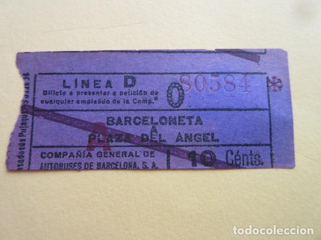 Sammeln von Fahrkarten: COLTR1 - ANTIGUO BILLETE COMPA&Ntilde;IA GENERAL DE AUTOBUSES BARCELONA CGA IDEAL COMENZAR COLECCION PAPEL