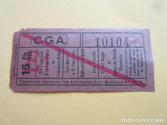 Collectionnisme Billets de transport: COLTR1 - ANTIGUO BILLETE COMPA&Ntilde;IA GENERAL DE AUTOBUSES BARCELONA CGA IDEAL COMENZAR COLECCION PAPEL