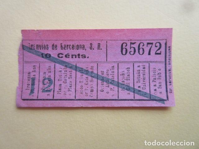 Collectables Transport Tickets: COLTR1 - ANTIGUO BILLETE TRANVIAS DE BARCELONA - IDEAL COMENZAR COLECCION PAPEL
