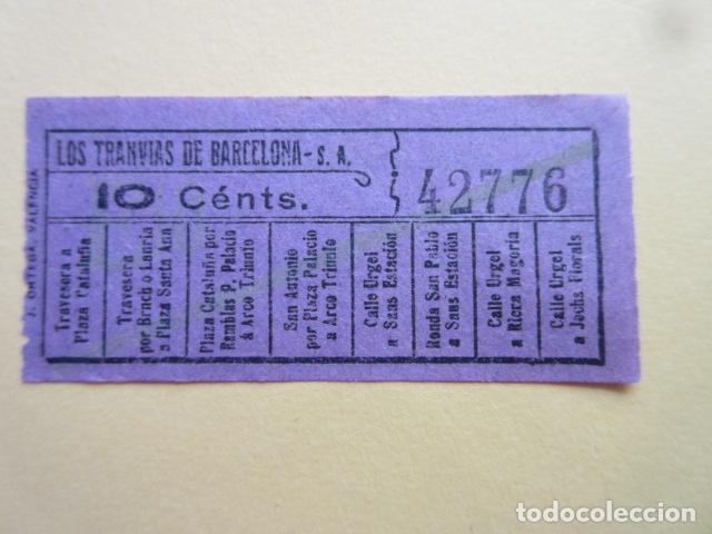 Colecionismos Bilhetes de Transporte: COLTR1 - ANTIGUO BILLETE LOS TRANVIAS DE BARCELONA - IDEAL COMENZAR COLECCION PAPEL
