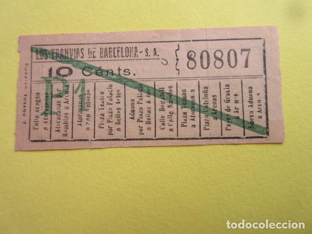 Colecionismos Bilhetes de Transporte: COLTR1 - ANTIGUO BILLETE LOS TRANVIAS DE BARCELONA - IDEAL COMENZAR COLECCION PAPEL