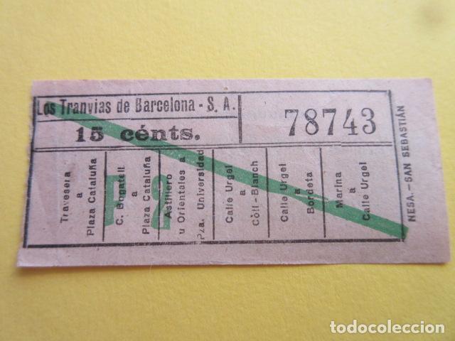 Colecionismos Bilhetes de Transporte: COLTR1 - ANTIGUO BILLETE LOS TRANVIAS DE BARCELONA - IDEAL COMENZAR COLECCION PAPEL