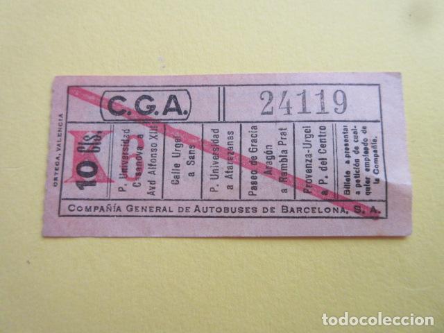 Collectionnisme Billets de transport: COLTR1 - ANTIGUO BILLETE COMPA&Ntilde;IA GENERAL AUTOBUSES DE BARCELONA CGA IDEAL COMENZAR COLECCION PAPEL