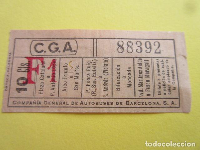 Collectionnisme Billets de transport: COLTR1 - ANTIGUO BILLETE COMPA&Ntilde;IA GENERAL AUTOBUSES DE BARCELONA CGA IDEAL COMENZAR COLECCION PAPEL