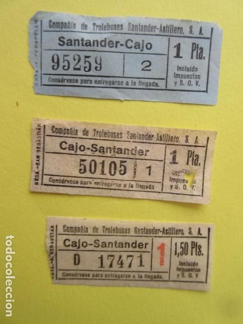 Collectables Transport Tickets: COLTR1 - LOTE 3 BILLETES CAPICUA COMPA&Ntilde;IA DE TROLEBUSES SANTANDER ASTILLERO