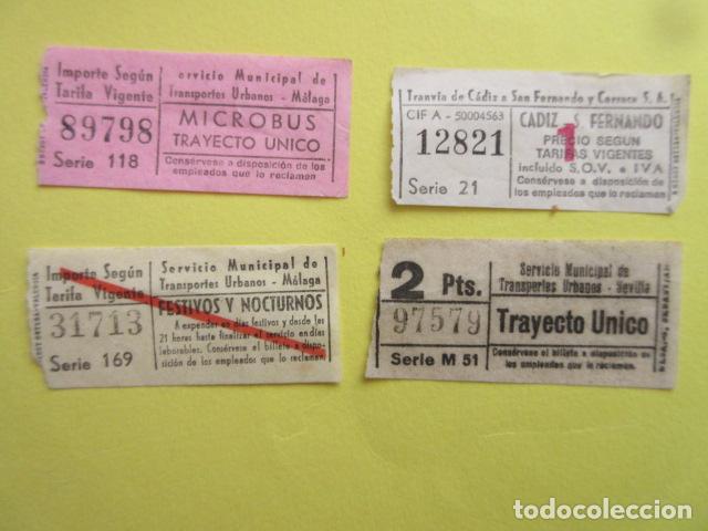 Collectables Transport Tickets: COLTR1 - LOTE 4 BILLETES CAPICUA MALAGA CADIZ Y SEVILLA
