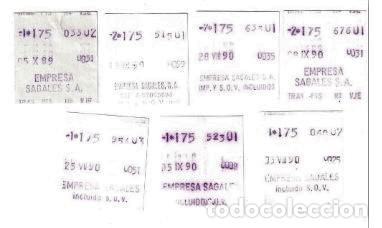 Colecionismos Bilhetes de Transporte: LOTE 7 BILLETE DIFERENTES EMPRESA SAGALES OBSERVA LOS PIES DE BILLETES TODOS DISTINTOS