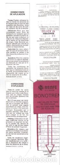 Collectionnisme Billets de transport: LOTE 1 BONO TREN RENFE - MODELO 2
