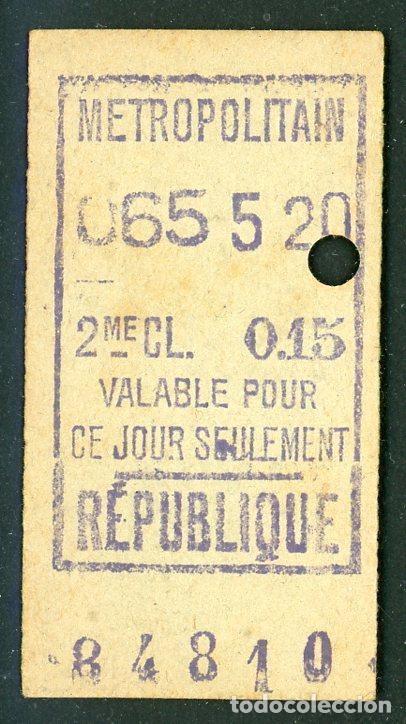 Colecionismos Bilhetes de Transporte: BILLETE DEL METRO DE PARIS // REPUBLIQUE // (S13)