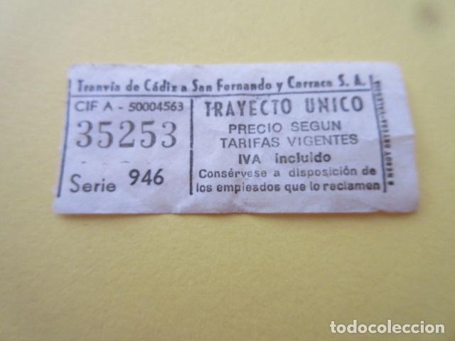 Collectionnisme Billets de transport: BILLETE TRANVIA DE CADIZ A SAN FERNANDO Y CARRACA - CAPICUA 32553