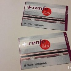 Coleccionismo Billetes de transporte: 2 BILLETES DE CONTACTO CERCANÍAS RENFE DE MADRID - AÑO 2017. Lote 222936376