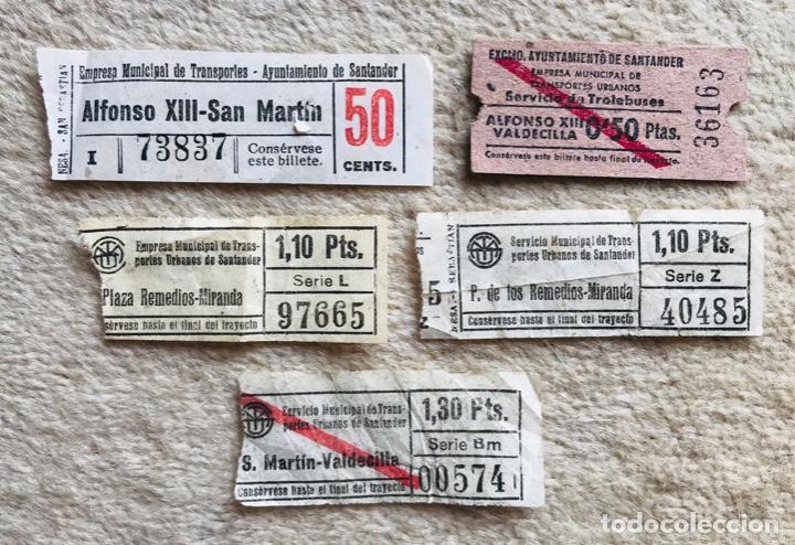 Collectables Transport Tickets: Lote de 5 billetes Servicio Municipal de Transportes Urbanos de Santander - A&ntilde;os 50/60