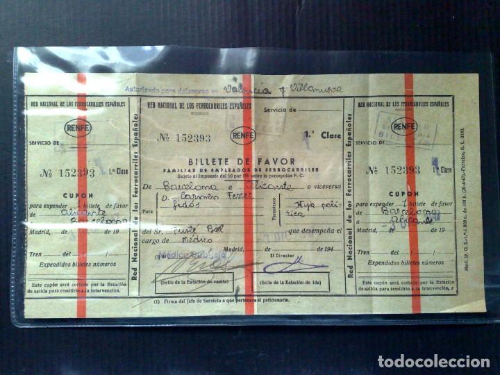 Colecionismos Bilhetes de Transporte: BILLETE PERSONAL DE TRANSPORTE RENFE,ALICANTE-BARCELONA,1&ordf;CLASE EXPEDIDO 1947,EMPLEADO FERROCARRILES