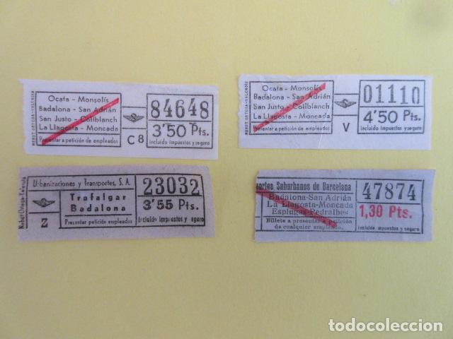Collectionnisme Billets de transport: LOTE 4 BILLETES CAPICUA 47874 01110 23032 84648 AUTOBUSES URBAS TRAYECTO DIFERENTE URBANIZACIONES Y