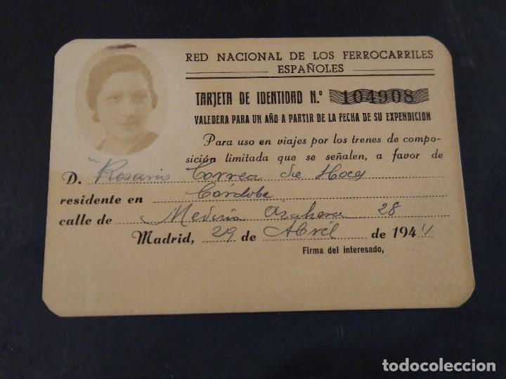 Collectables Transport Tickets: Red Nacional de los ferrocarriles espa&ntilde;oles. Tarjeta de identidad 1944